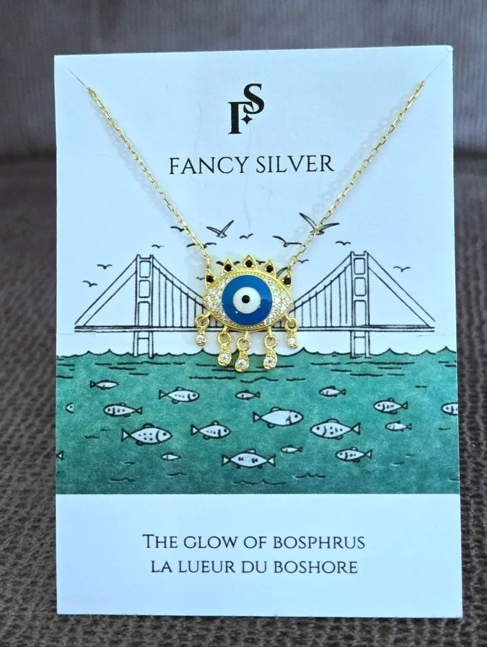 Fancy Silver🤍 Evil Eye🧿 Pendant Necklace